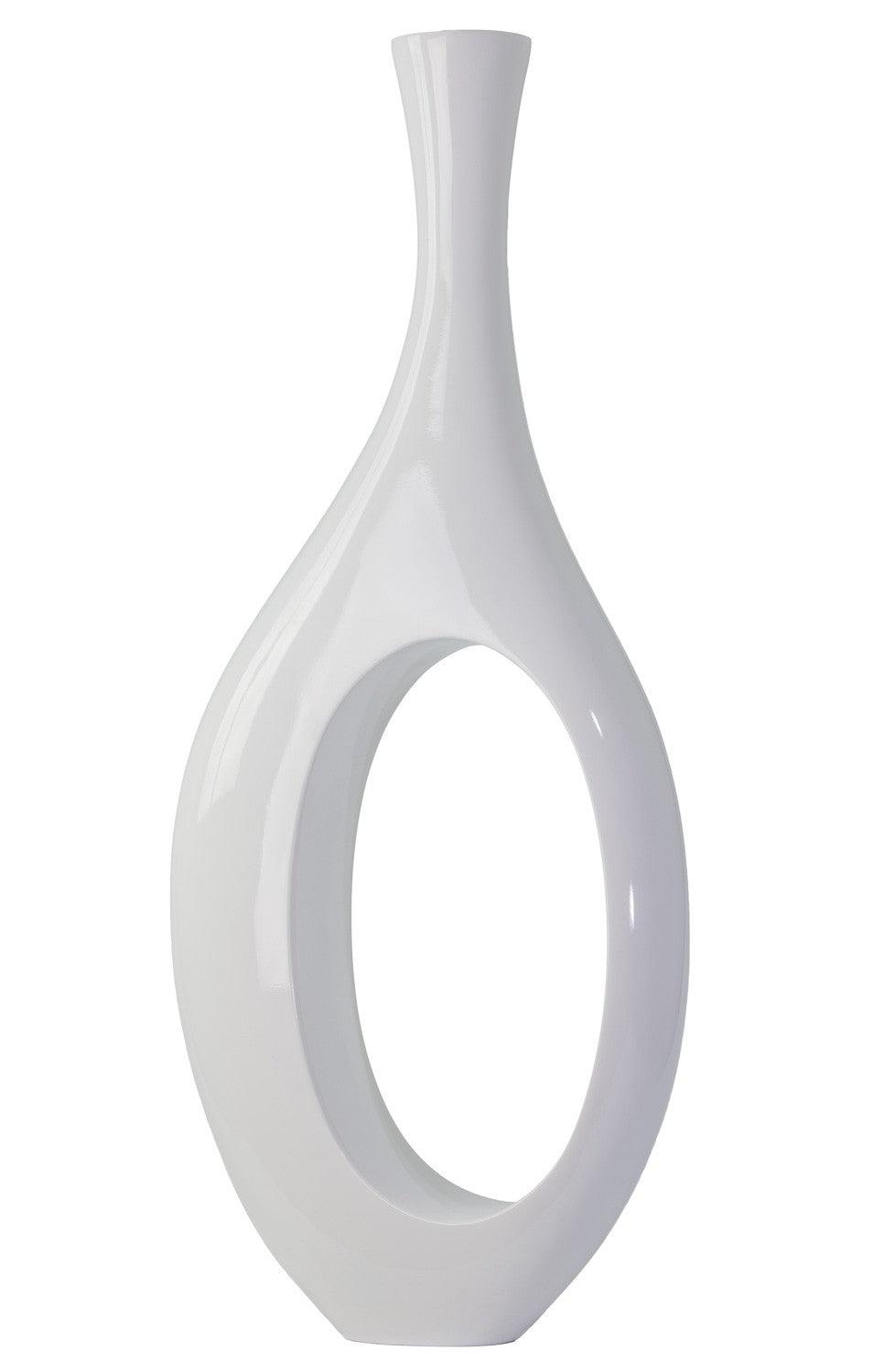 TROM VASE- WHITE - Euro Living Furniture